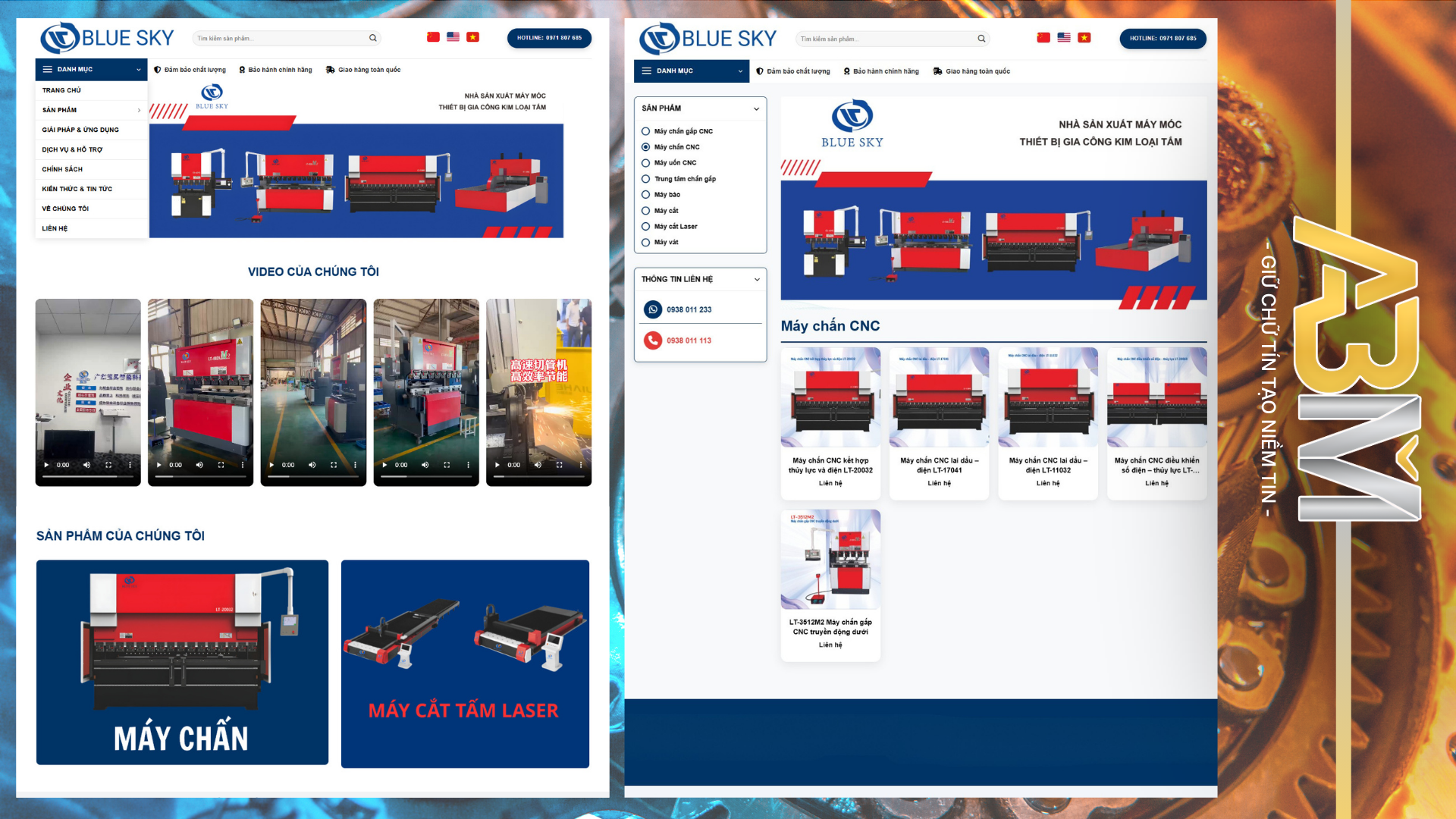 DỰ ÁN WEBSITE - BLUSKY MACHINERY