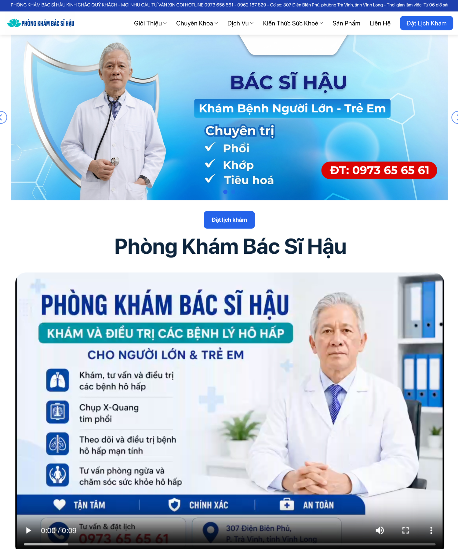 DỰ ÁN WEBSITE - PHÒNG KHÁM BÁC SĨ HẬU