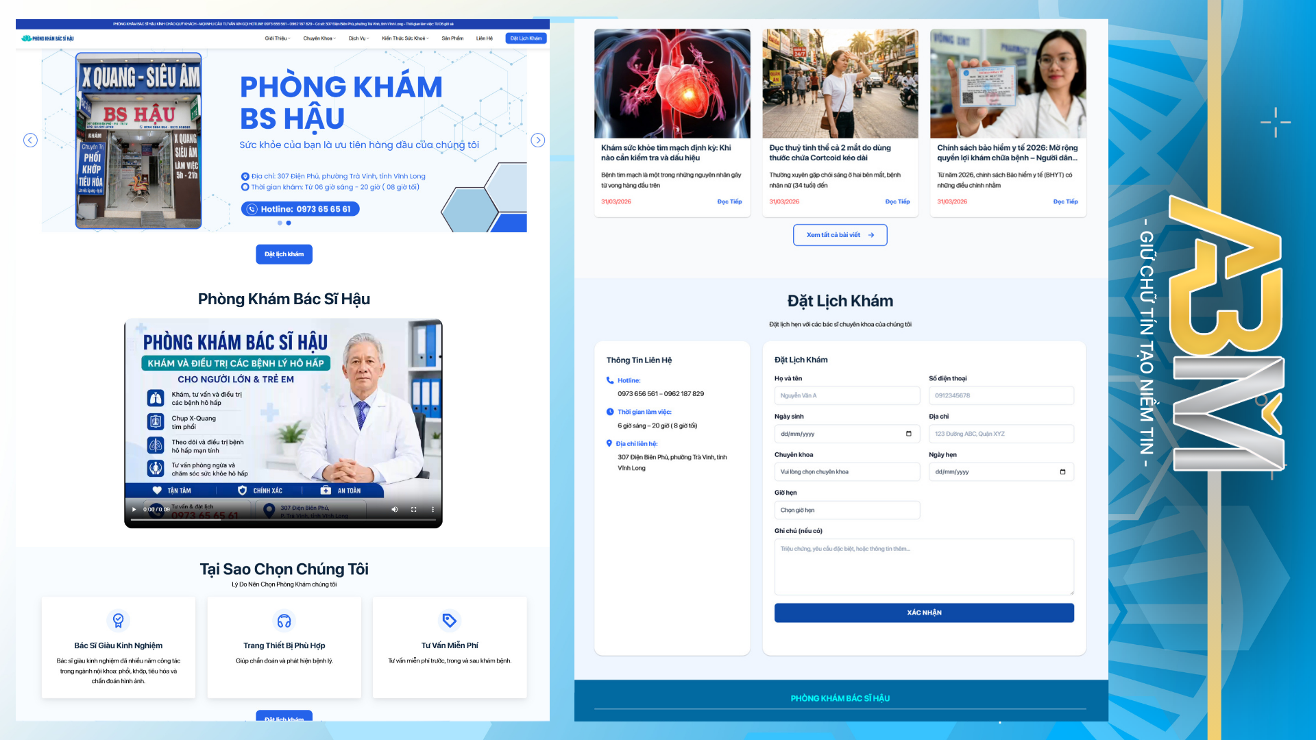 DỰ ÁN WEBSITE - PHÒNG KHÁM BÁC SĨ HẬU