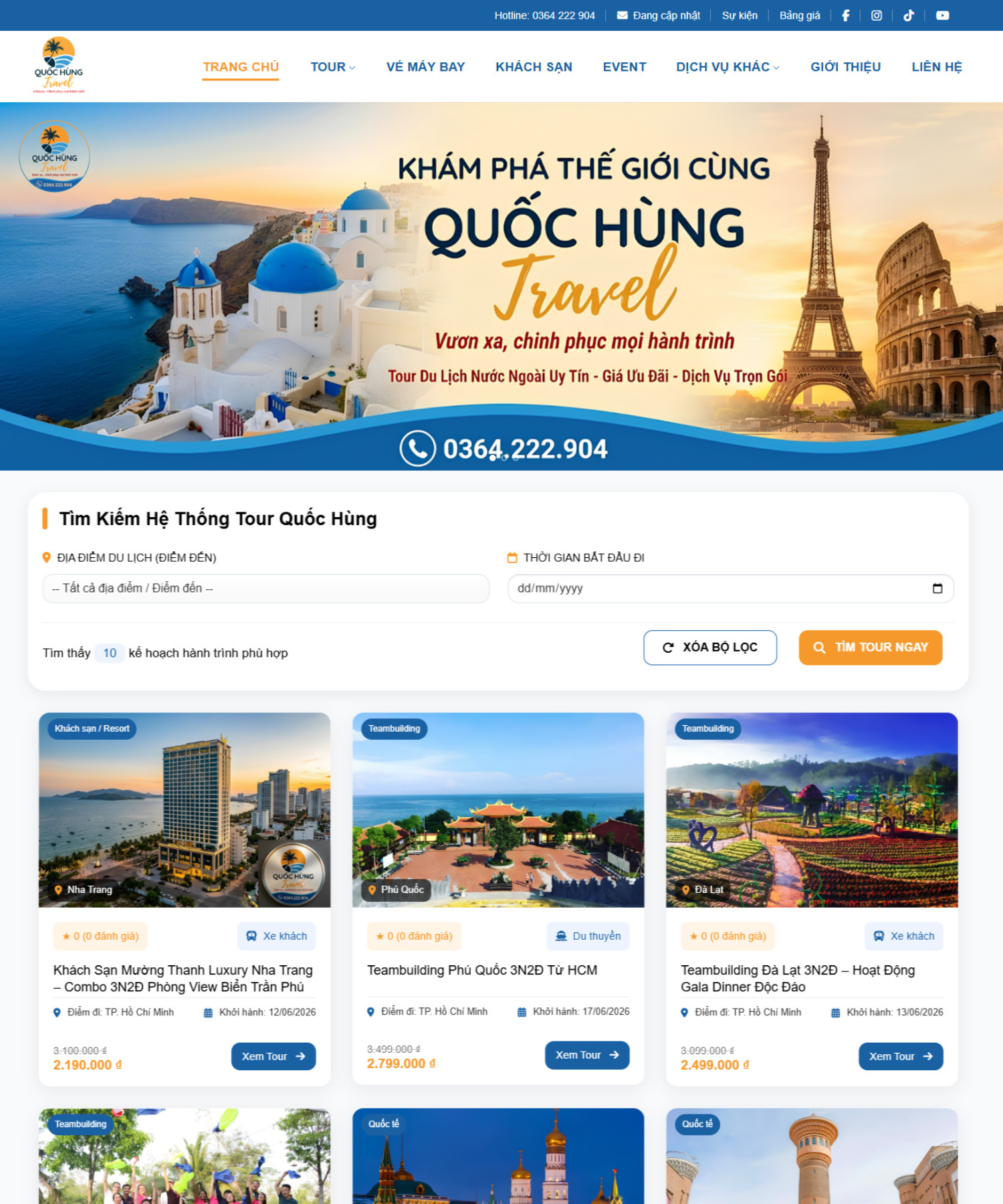 DỰ ÁN WEBSITE - QUỐC HÙNG TRAVEL