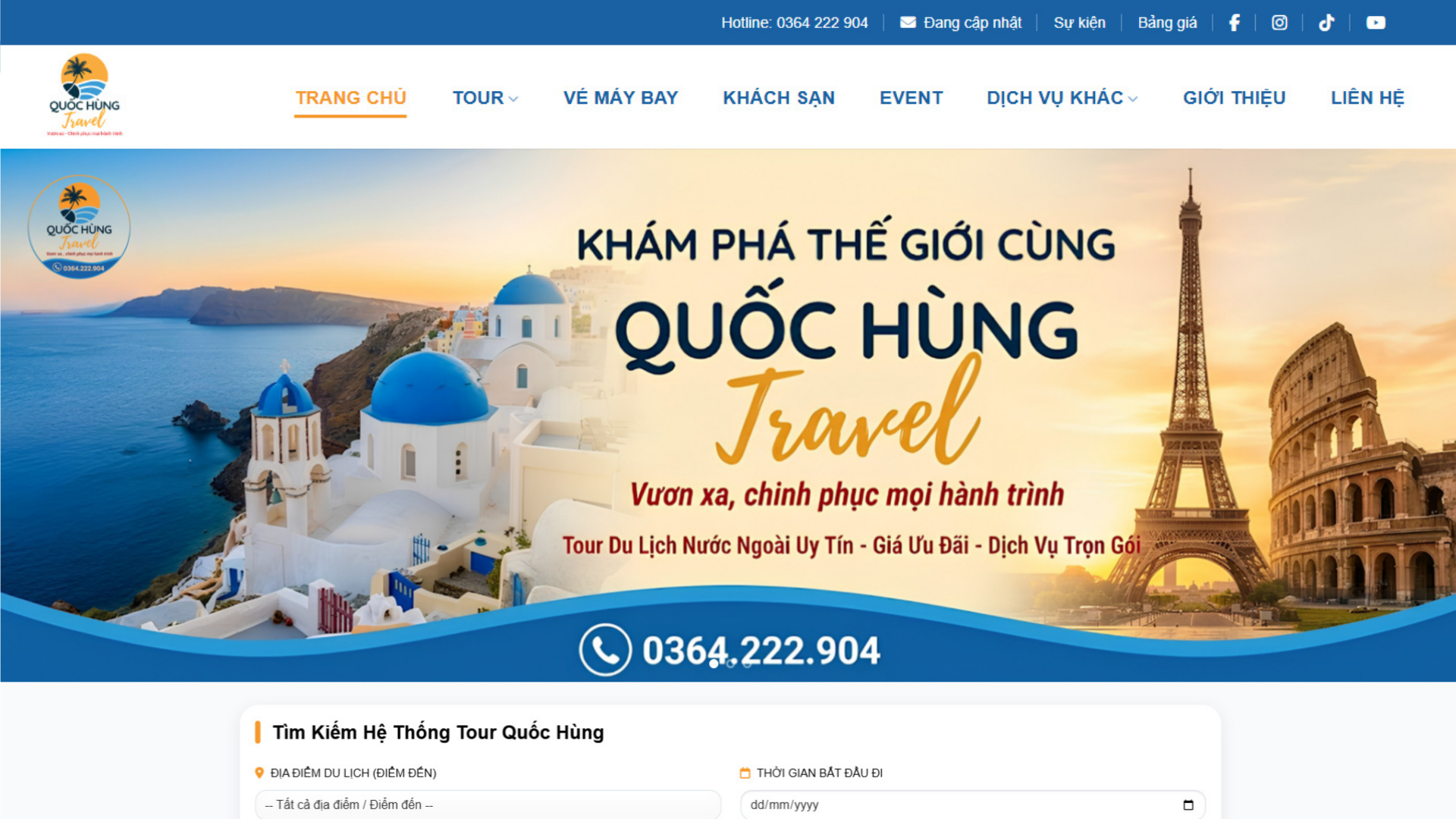 DỰ ÁN WEBSITE - QUỐC HÙNG TRAVEL
