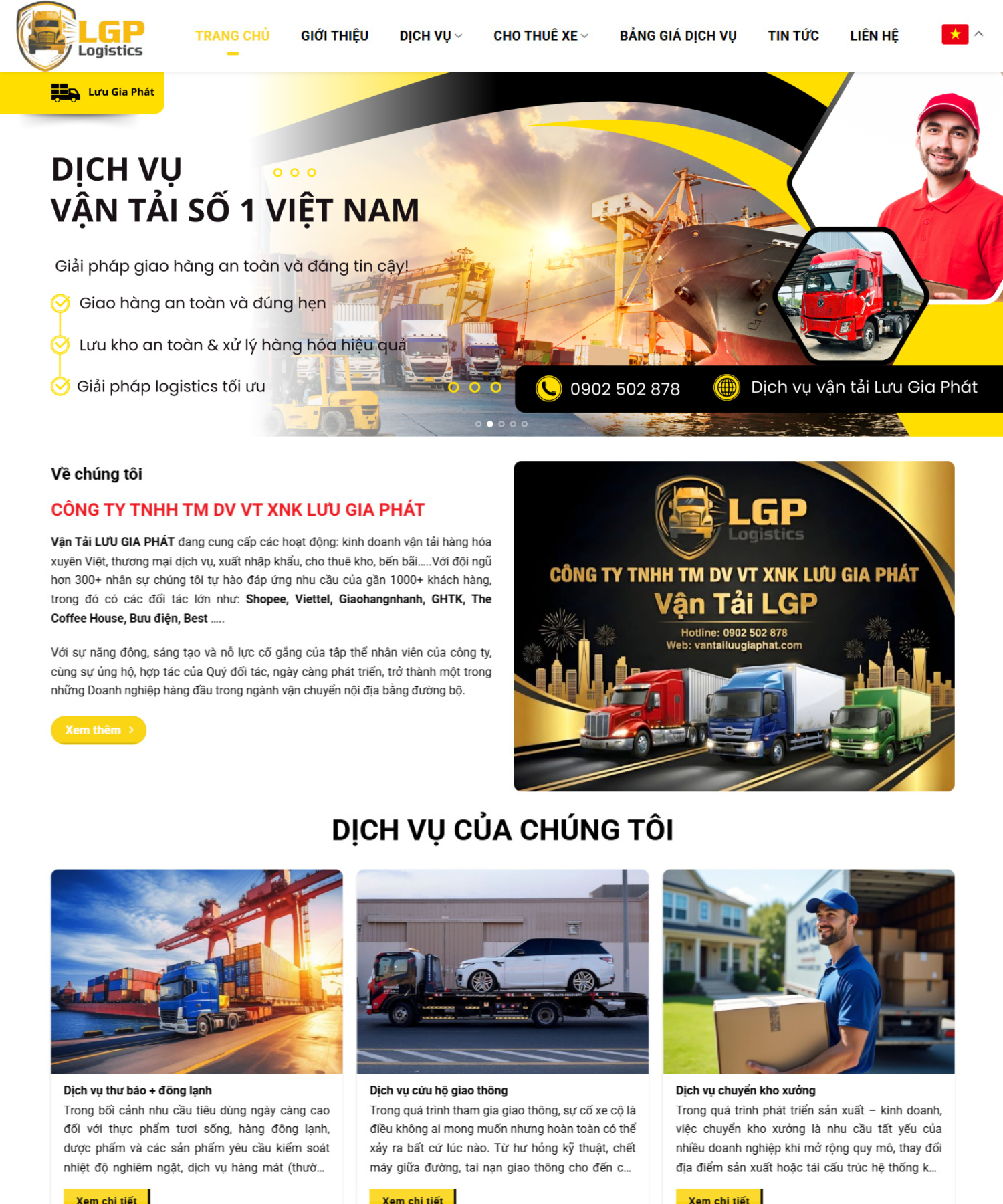 DỰ ÁN WEBSITE - VẬN TẢI LƯU GIA PHÁT