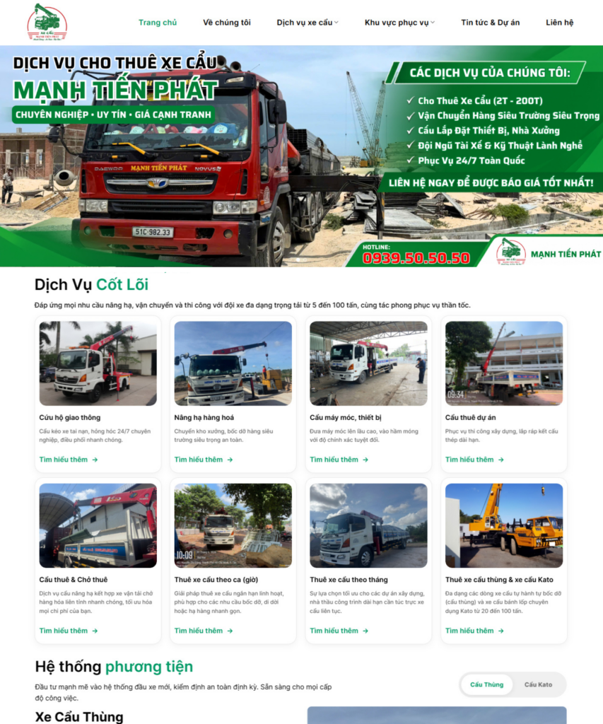 DỰ ÁN WEBSITE - XE CẨU MẠNH TIẾN PHÁT