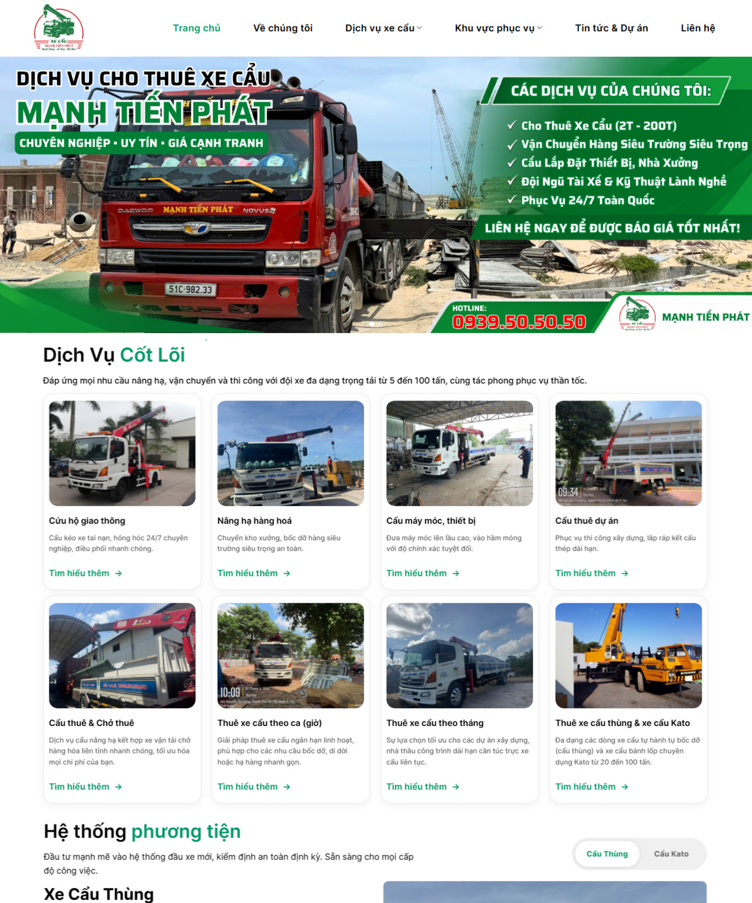 DỰ ÁN WEBSITE - XE CẨU MẠNH TIẾN PHÁT