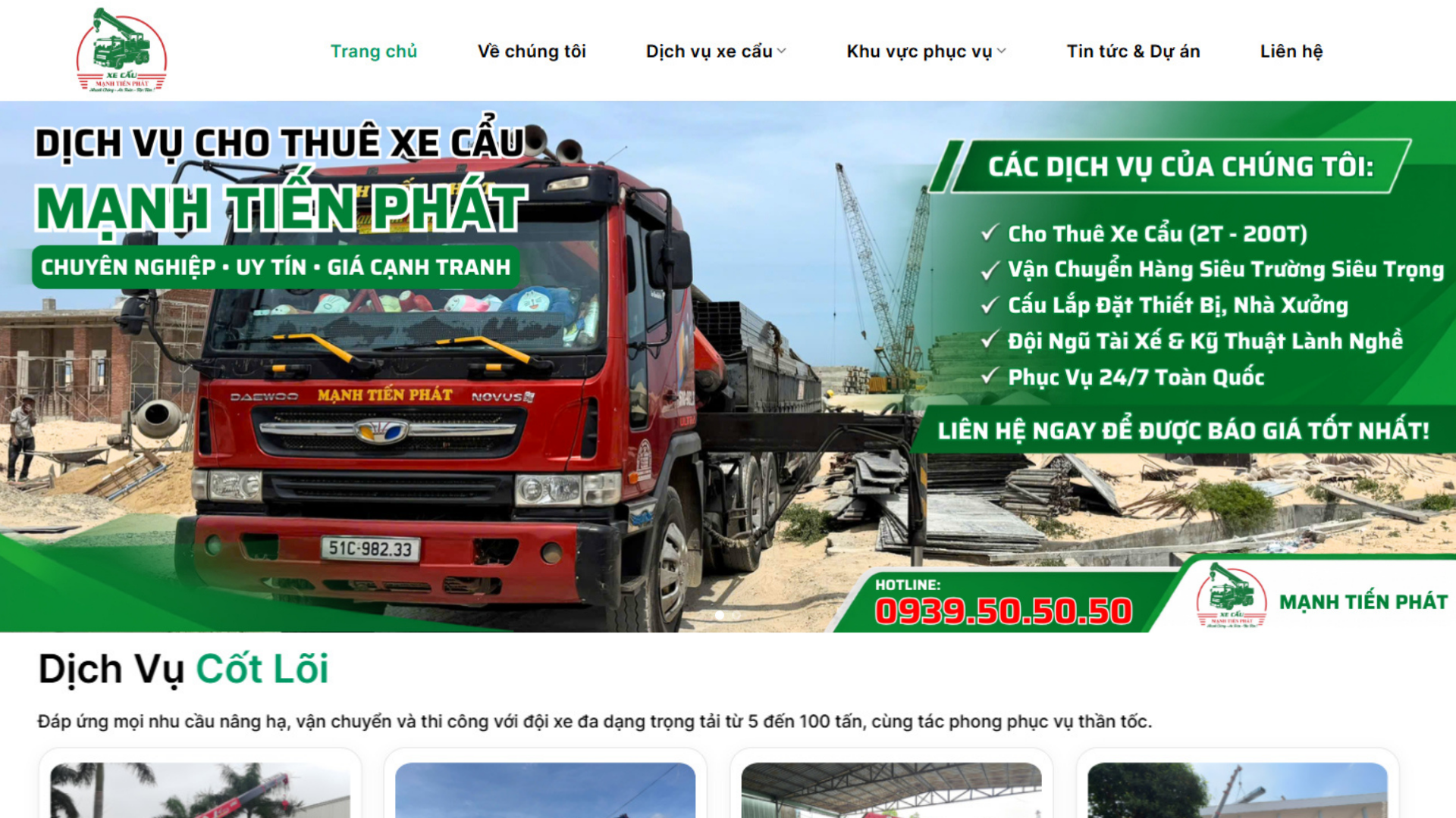 DỰ ÁN WEBSITE - XE CẨU MẠNH TIẾN PHÁT