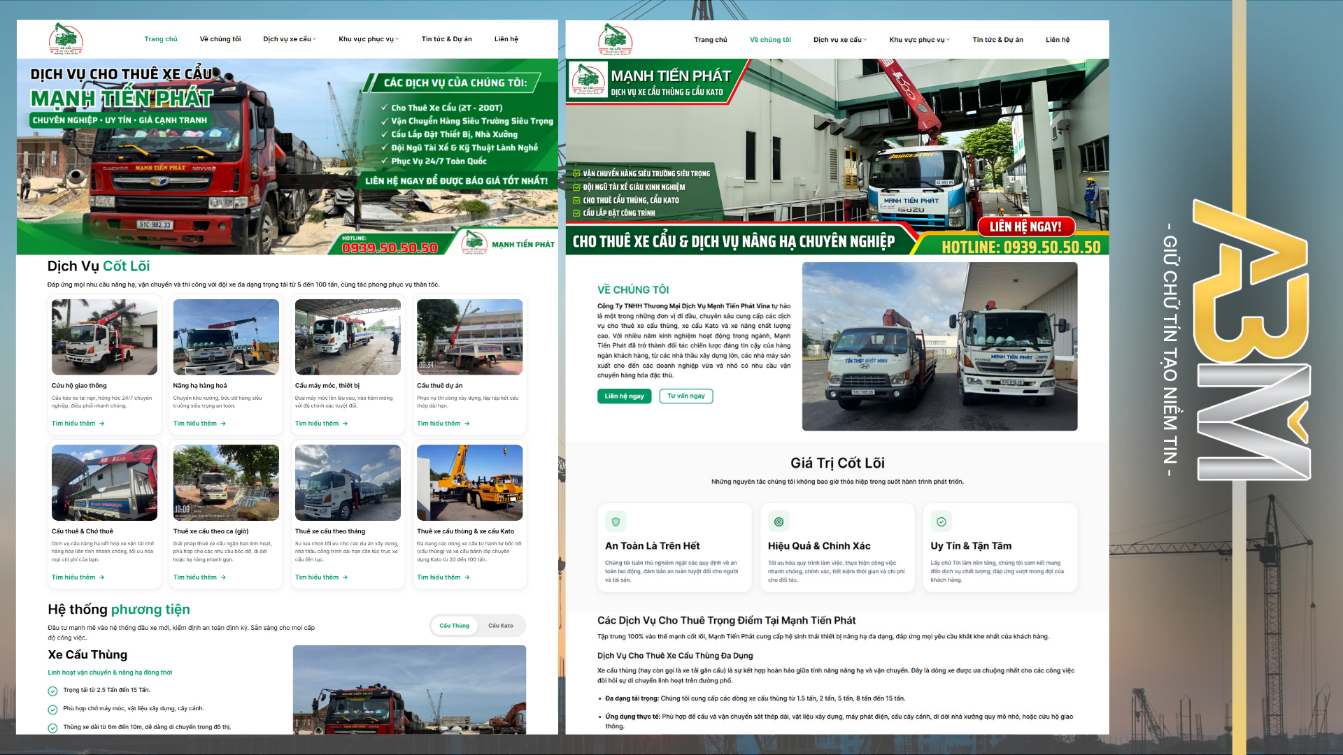 DỰ ÁN WEBSITE - XE CẨU MẠNH TIẾN PHÁT