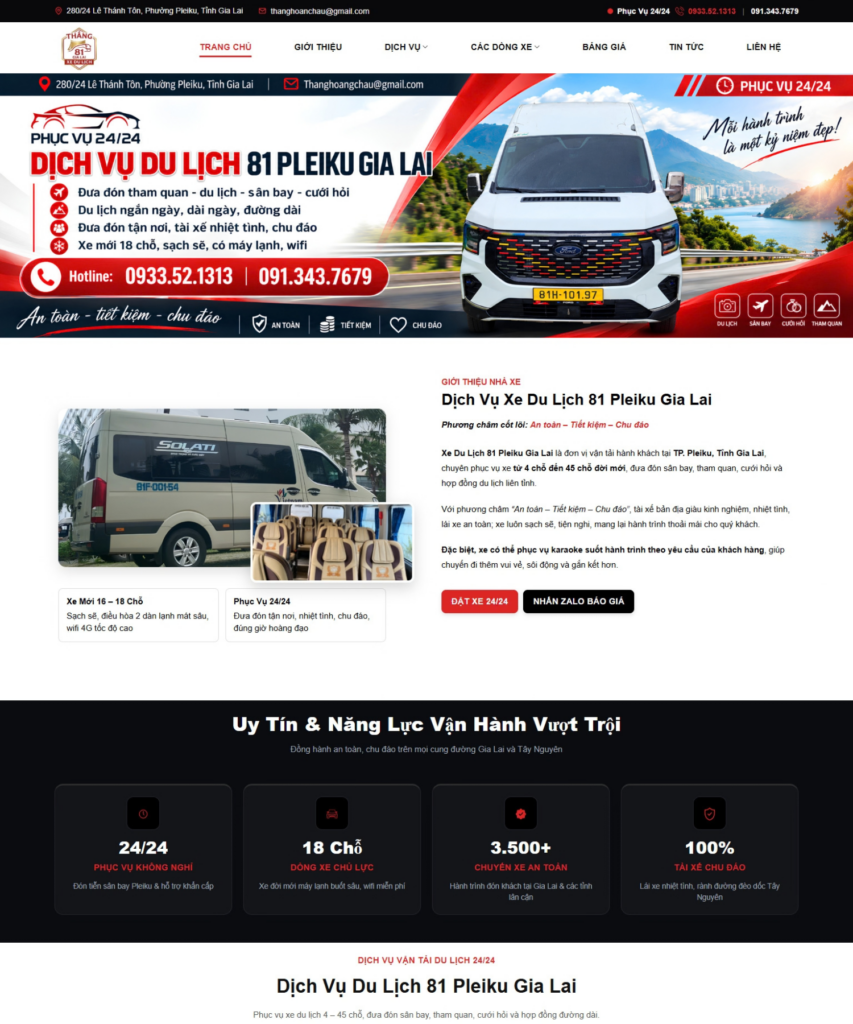 DỰ ÁN WEBSITE - DU LỊCH 81 PLEIKU GIA LAI