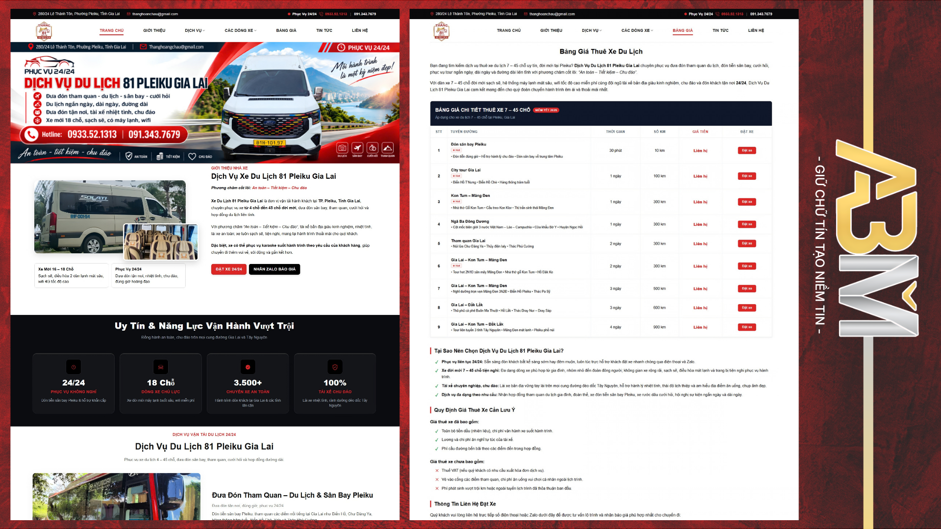 DỰ ÁN WEBSITE - DU LỊCH 81 PLEIKU GIA LAI