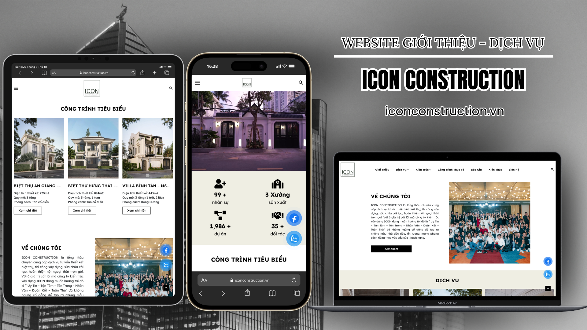 DỰ ÁN WEBSITE - ICON CONSTRUCTION