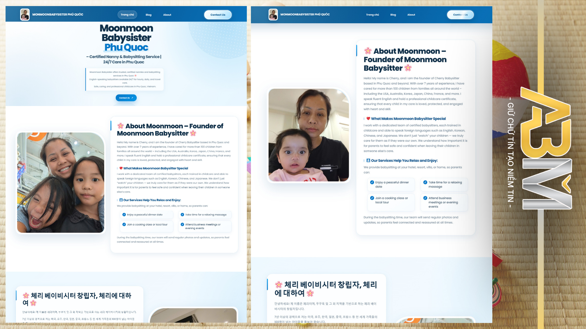 DỰ ÁN WEBSITE - MOONMOON BABYSISTER PHÚ QUỐC