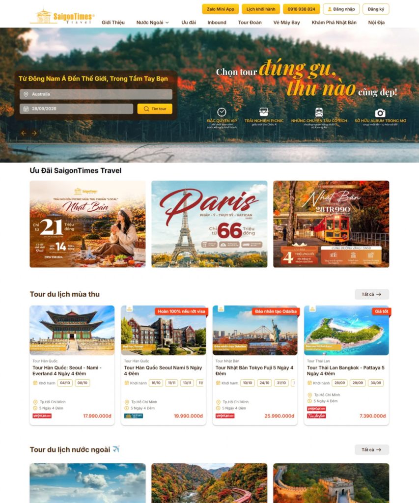DỰ ÁN WEBSITE - SAIGONTIMES TRAVEL