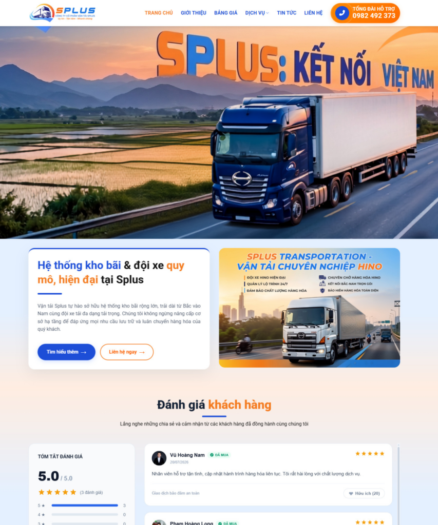 DỰ ÁN WEBSITE - VẬN TẢI SPLUS