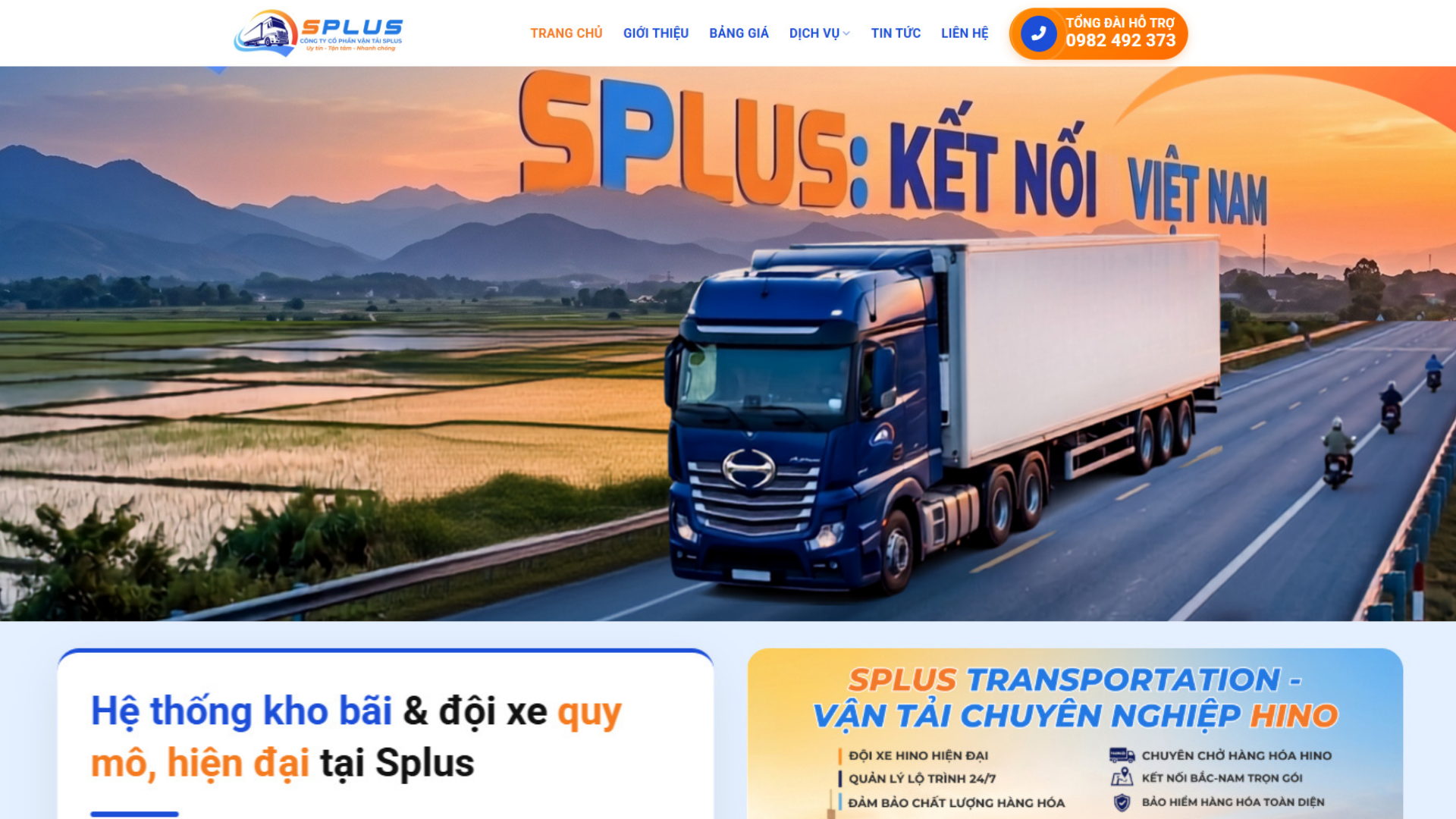DỰ ÁN WEBSITE - VẬN TẢI SPLUS