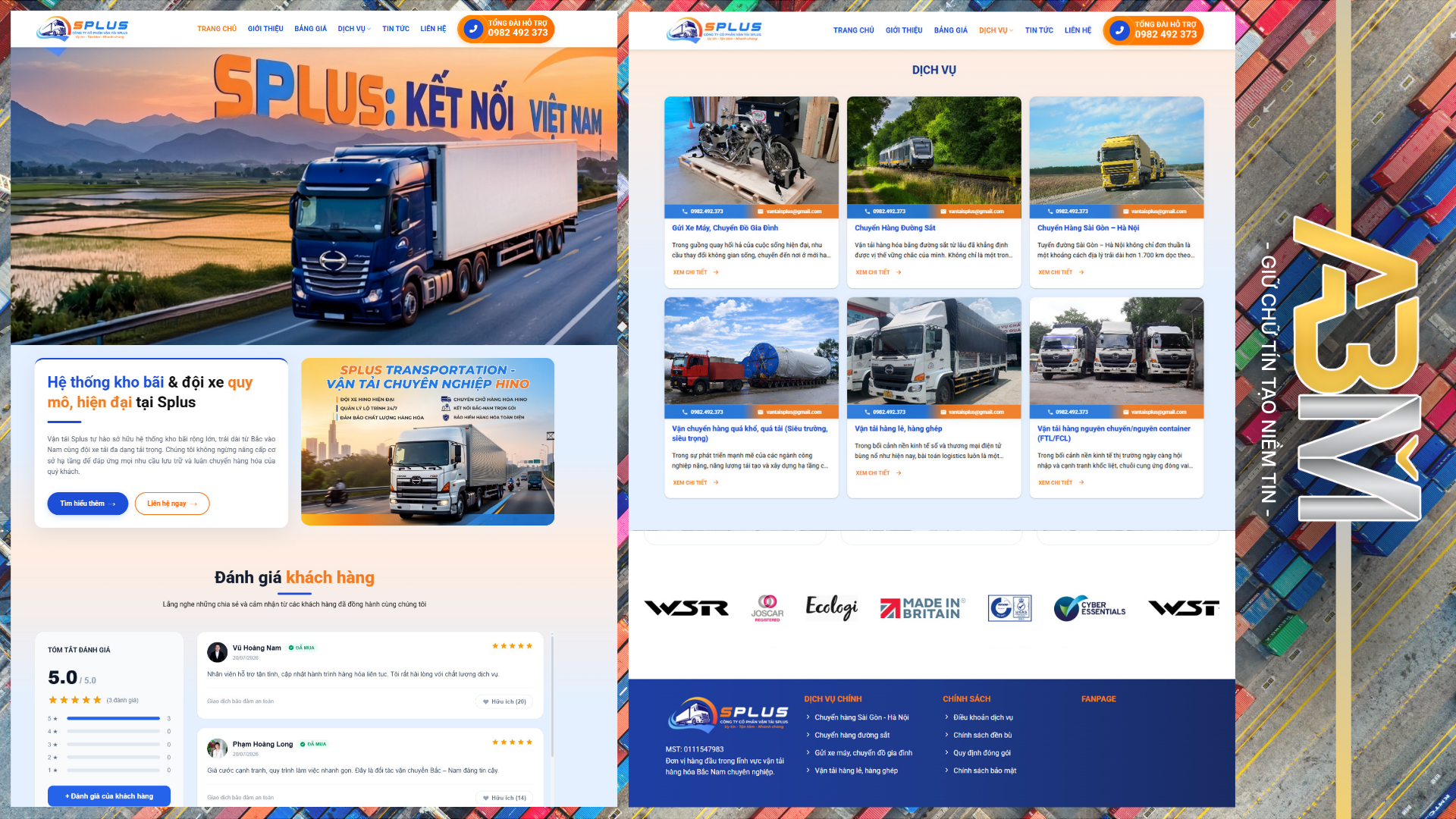 DỰ ÁN WEBSITE - VẬN TẢI SPLUS