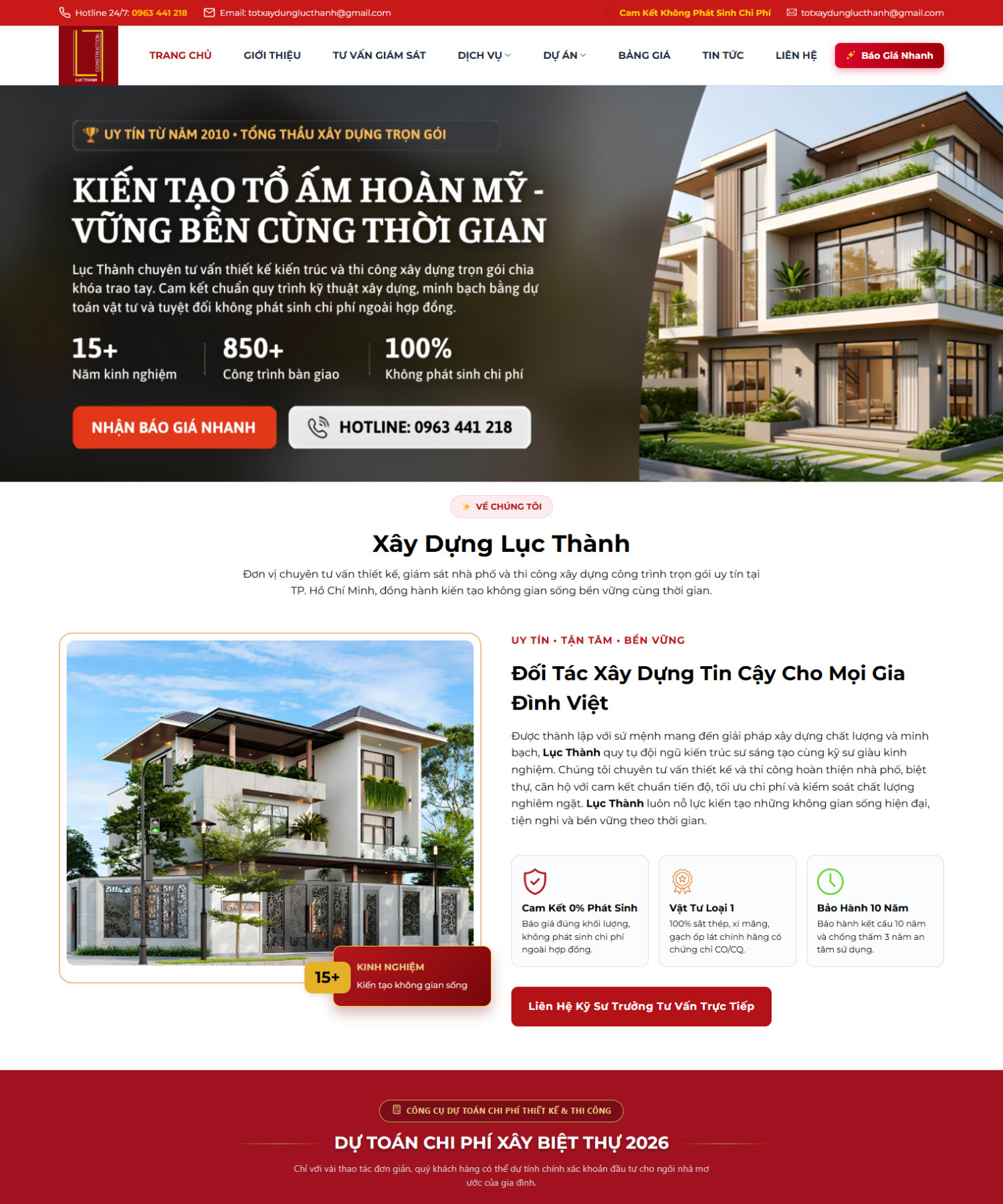 DỰ ÁN WEBSITE – XÂY DỰNG LỤC THÀNH