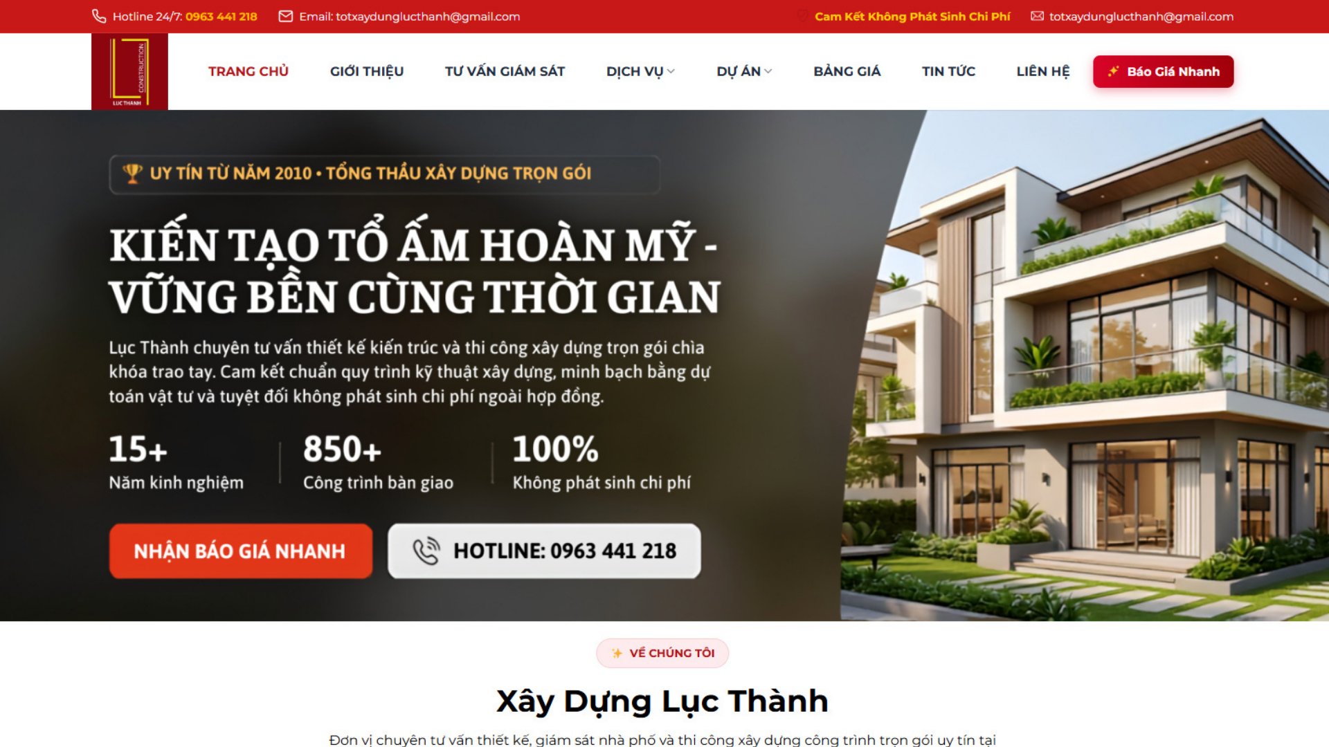 DỰ ÁN WEBSITE - XÂY DỰNG LỤC THÀNH
