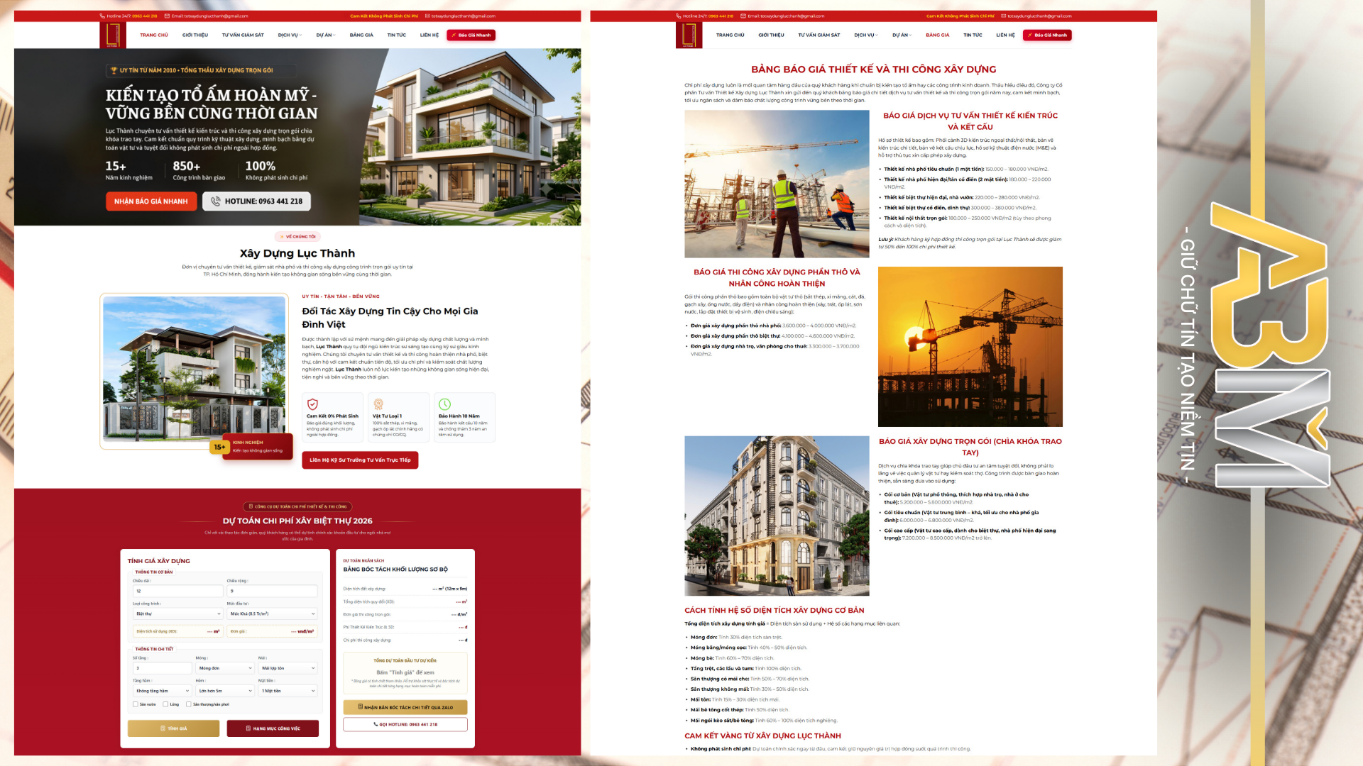 DỰ ÁN WEBSITE - XÂY DỰNG LỤC THÀNH