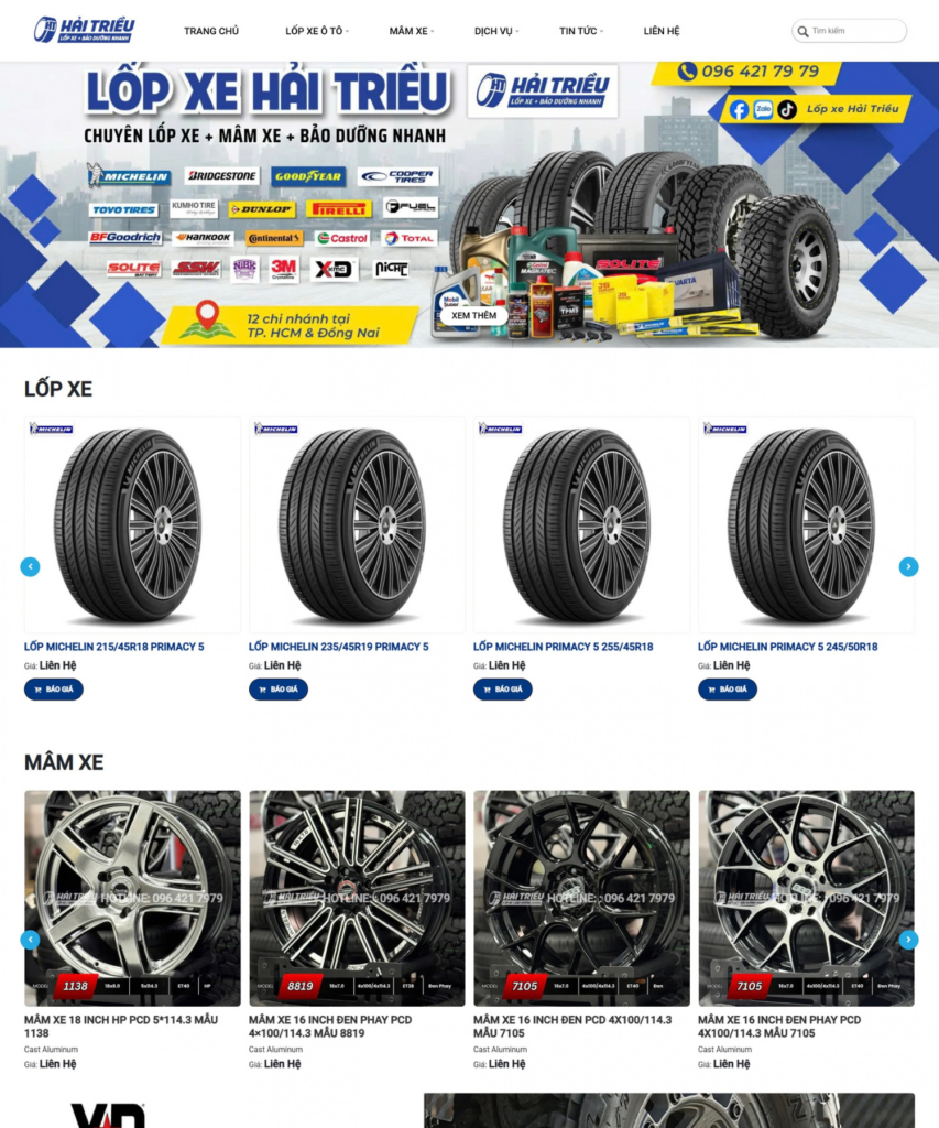 DỰ ÁN WEBSITE - LỐP XE HẢI TRIỀU