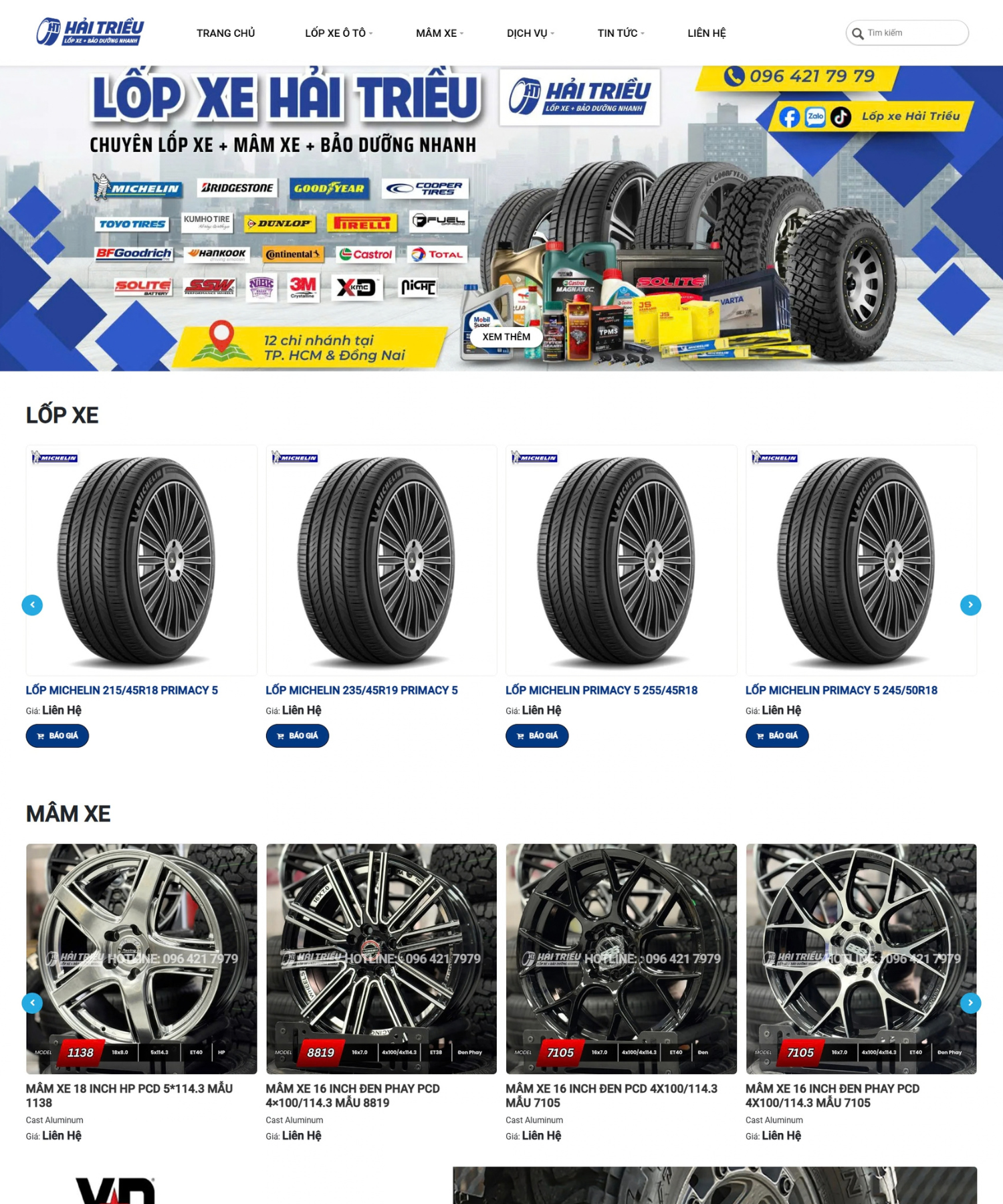 DỰ ÁN WEBSITE - LỐP XE HẢI TRIỀU