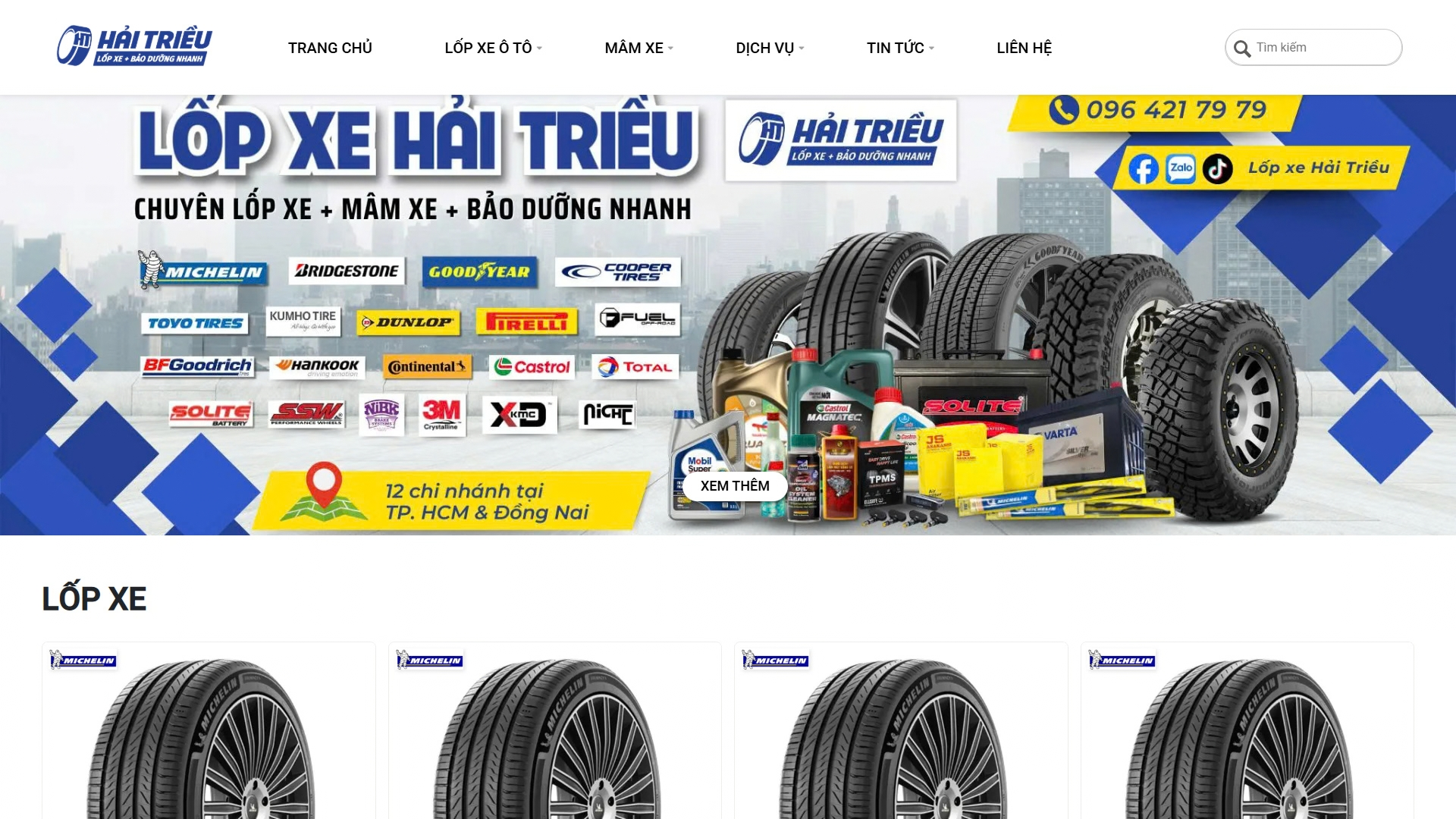 DỰ ÁN WEBSITE - LỐP XE HẢI TRIỀU