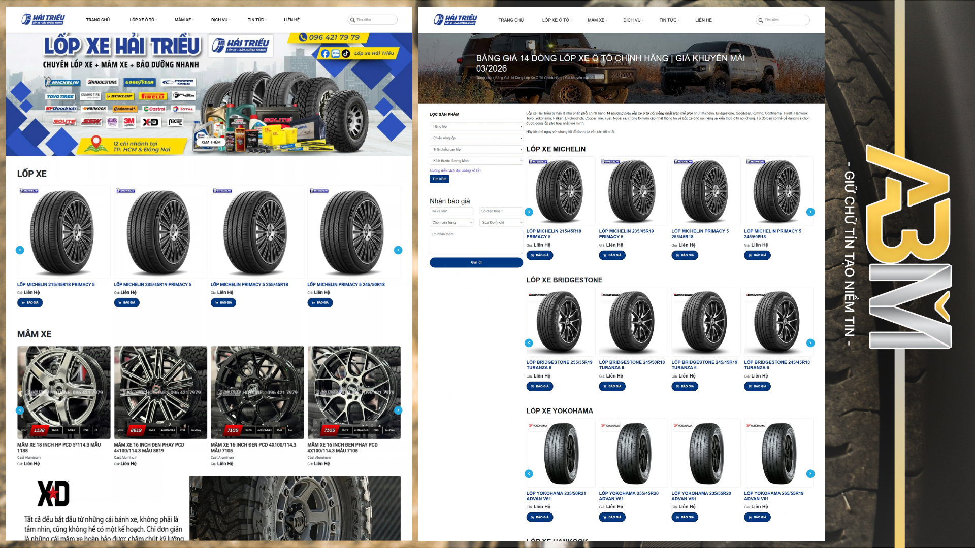 DỰ ÁN WEBSITE - LỐP XE HẢI TRIỀU